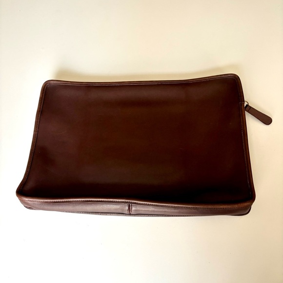 Coach vintage Rich Brown Leather Laptop Document Sleeve portfolio bag - Picture 3 of 14